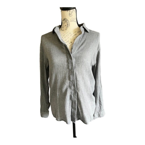 Sam Edelman Tops - SAM Edelman zipper back long sleeve button down top size small 100% cotton
